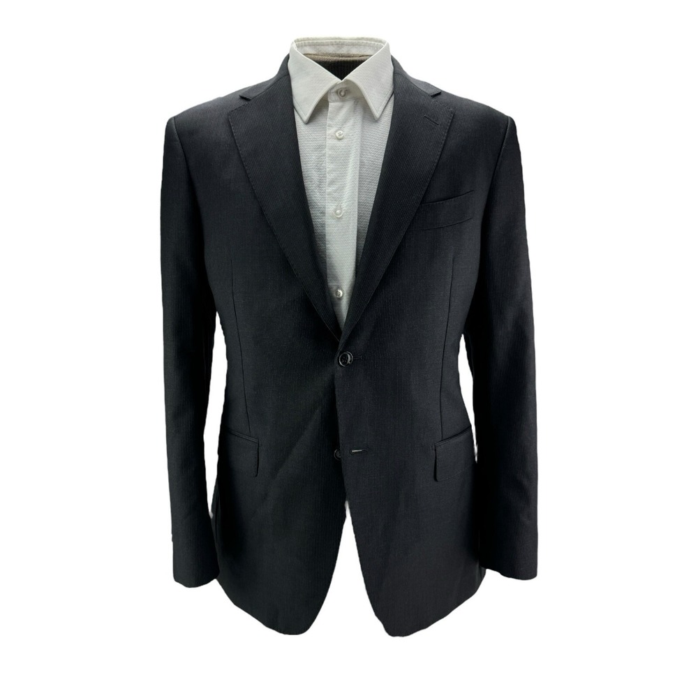 SuitSupply‎ Charcoal Pinstripe Wool Blazer 42L 2 Button 2 Vent Vitale Barberis